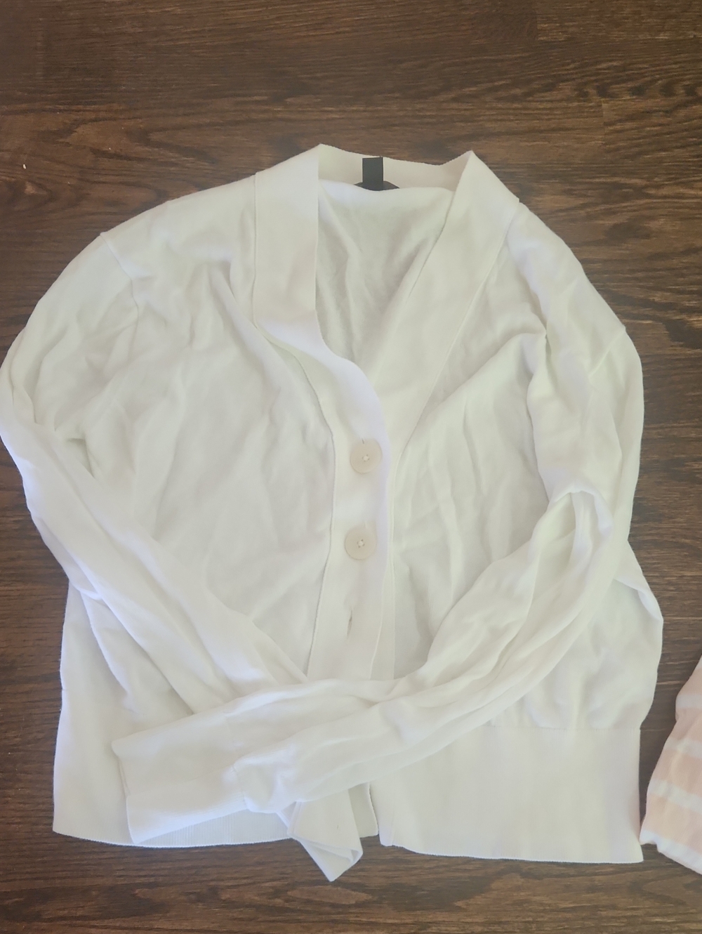 J. Crew Pink Striped V-Neck Cardigan - Picture 5 of 6